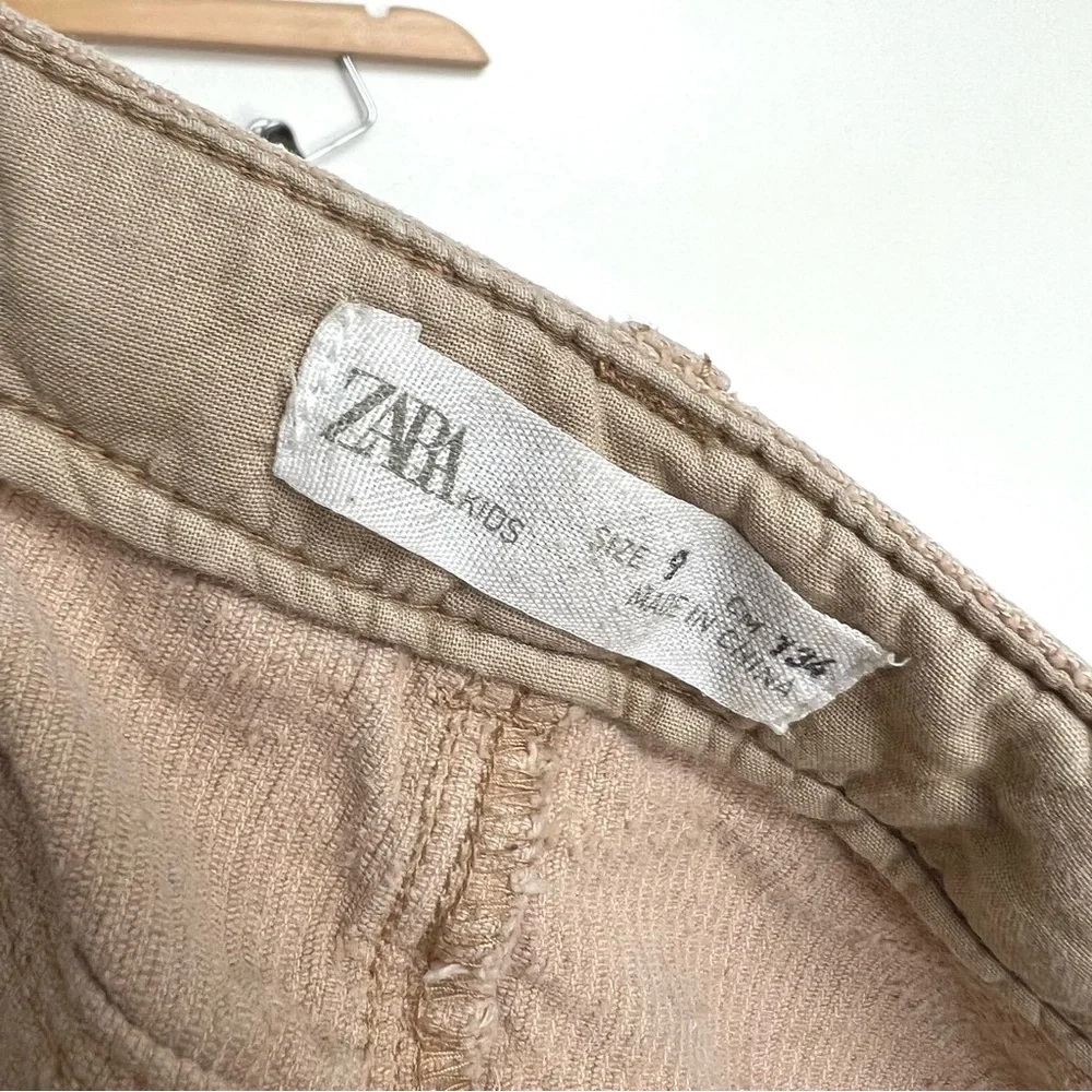 Zara Tan Corduroy Cut Off Skirt kids size 9 years